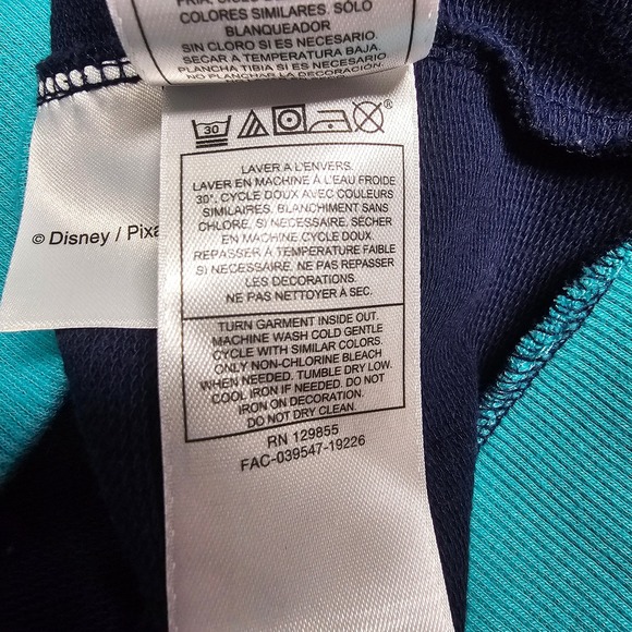 Disney Parks Pixar Characters Full Zip Hoodie Jacket Blue Turquoise 1X - Picture 10 of 10